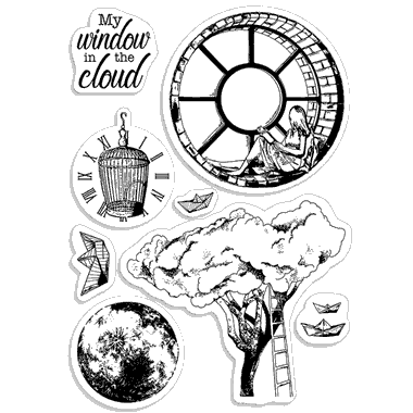 Klarsicht-Stempelset 4"x6" Fenster in den Wolken
