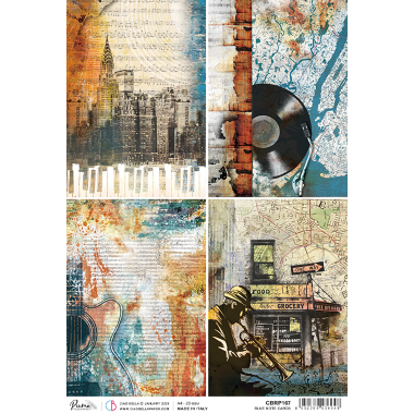 Reispapier A4 Blue Note Karten