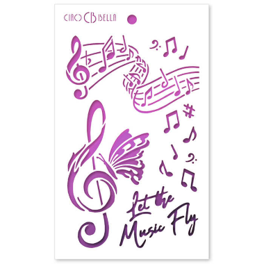 Struktur-Schablone 5"x8" Lass die Musik fliegen