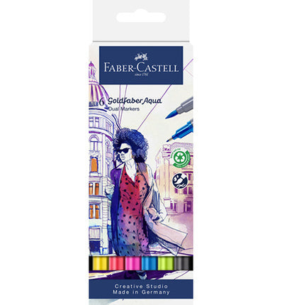 Duo Aquarellmarker FC Goldfaber Etui 6 Stück Farbtöne Nr.: 107, 122, 128, 449