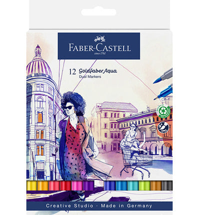 Duo Aquarellmarker FC Goldfaber Etui 12 Stück Farbtöne Nr.: 284, 283, 107, 109