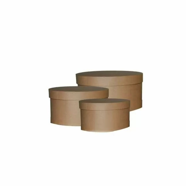 Vaessen Creative • Pappmaché Schachtel Oval Set 3 Stück