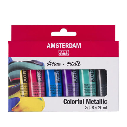 Amsterdam • Standard Serie Acrylfarbe Bunte Metallic Set 6x20ml