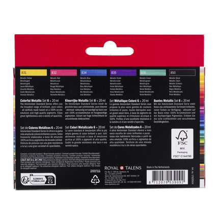 Amsterdam • Standard Serie Acrylfarbe Bunte Metallic Set 6x20ml