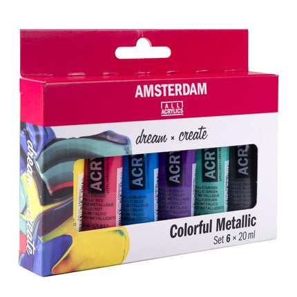Amsterdam • Standard Serie Acrylfarbe Bunte Metallic Set 6x20ml
