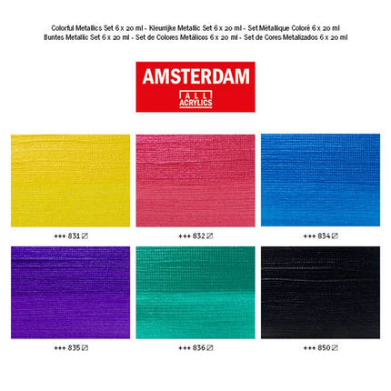 Amsterdam • Standard Serie Acrylfarbe Bunte Metallic Set 6x20ml