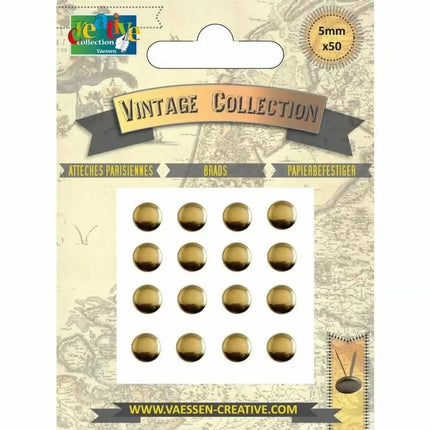 Vaessen Creative • Brads Vintage 5mm Gold 50 Stück