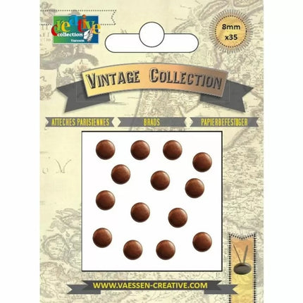 Vaessen Creative • Brads Vintage 8mm Antik Kupfer 35 Stück