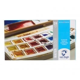 Van Gogh • Aquarellfarben Kunststoffbox Set mit 24 Farben in halben Näpfen