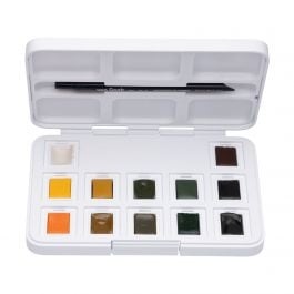 Van Gogh • Aquarellfarben Pocketbox Naturtöne mit 12 Farben in halben Näpfchen