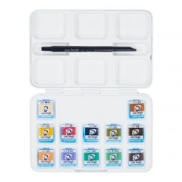 Van Gogh • Aquarellfarben Pocketbox gedämpfte Töne mit 12 Farben in halben Näpfchen