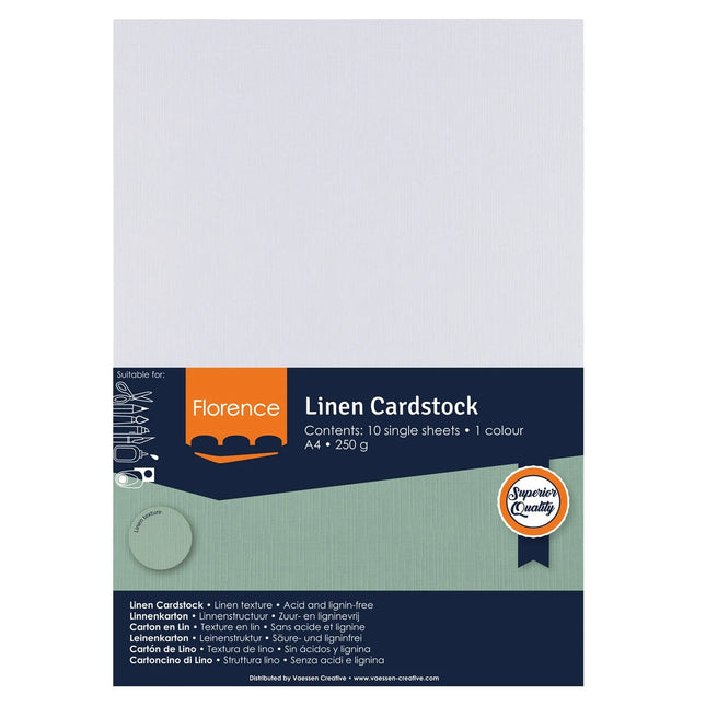 Florence • Leinenkarton 250g A4 Weiß 10x