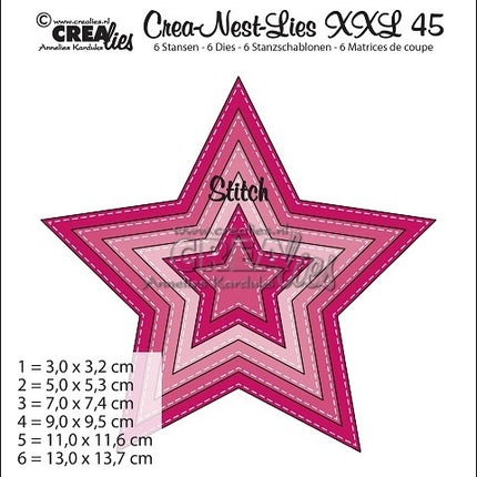 Crea-Nest-Lies XXL Stanzform Nr.45 Sterne 5-zackig