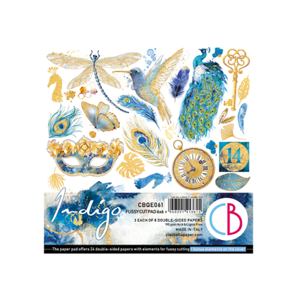 Indigo Fussy Cut Block 6"x6" 24/Stück