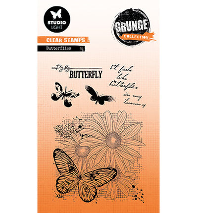 SL Klarsichtstempel Schmetterlinge Grunge Kollektion Nr.399