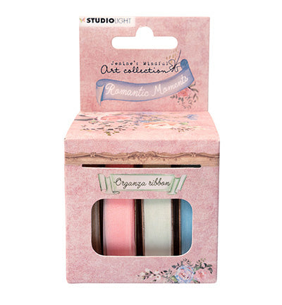 JMA Organza-Band, 4x 1 cm, 10 m Romantische Momente Nr. 01