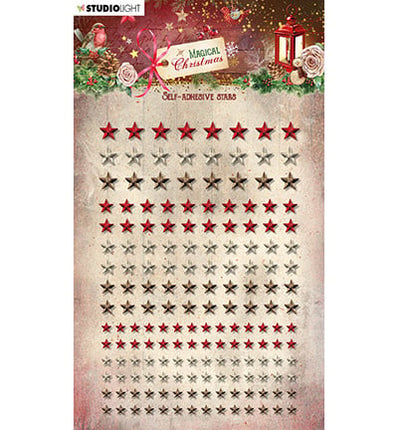SL Selbstklebende Strasssteine Sterne, 3 Farben Magisches Weihnachten Nr. 05