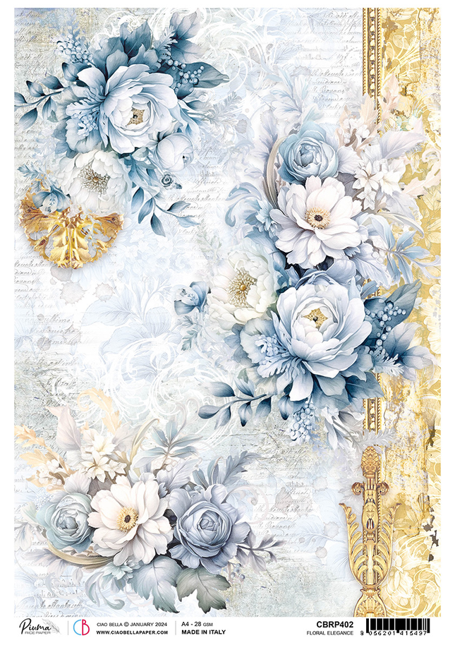 REISPAPIER A4 FLORALE ELEGANZ
