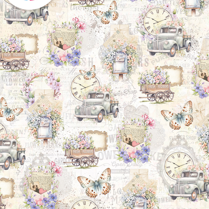 SEIDENPAPIER BLUMENLADEN MUSTER A4 6/STK