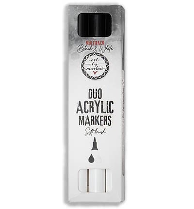 ABM Duo Acrylmarker Schwarz und Weiß Essentials Nr.25