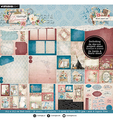 SL Gemischter Papierblock Umschläge, Karten Vintage Diaries Nr. 176