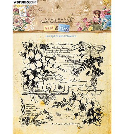 JMA Clear Stamp Schrift & Wildblumen Wild & Free Nr. 671