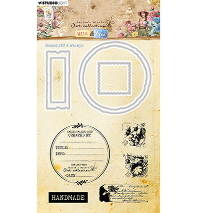JMA Stempel & Stanzform Rund ATC & Stempel Wild & Free Nr. 81