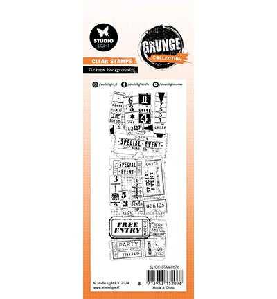 GR Klarsichtstempel Tickets Hintergrund Grunge Kollektion Nr. 676