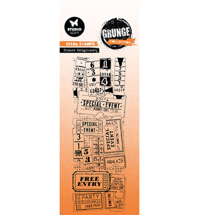GR Klarsichtstempel Tickets Hintergrund Grunge Kollektion Nr. 676