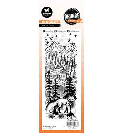 GR Klarsichtstempel Fuchs im Wald Grunge Kollektion Nr. 677
