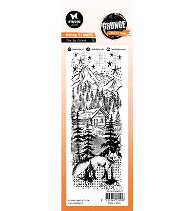 GR Klarsichtstempel Fuchs im Wald Grunge Kollektion Nr. 677
