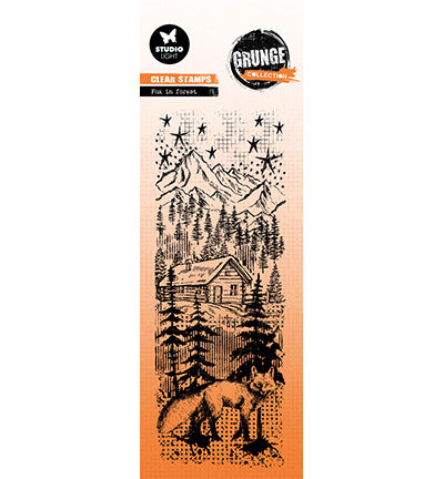 GR Klarsichtstempel Fuchs im Wald Grunge Kollektion Nr. 677