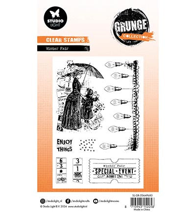 GR Klarsichtstempel Wintermarkt Grunge Kollektion Nr. 680