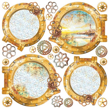 SEIDENPAPIER KORALLENRIFF FUSSY CUT 6"X6" 6/STK
