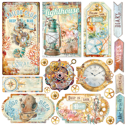 SEIDENPAPIER KORALLENRIFF FUSSY CUT 6"X6" 6/STK