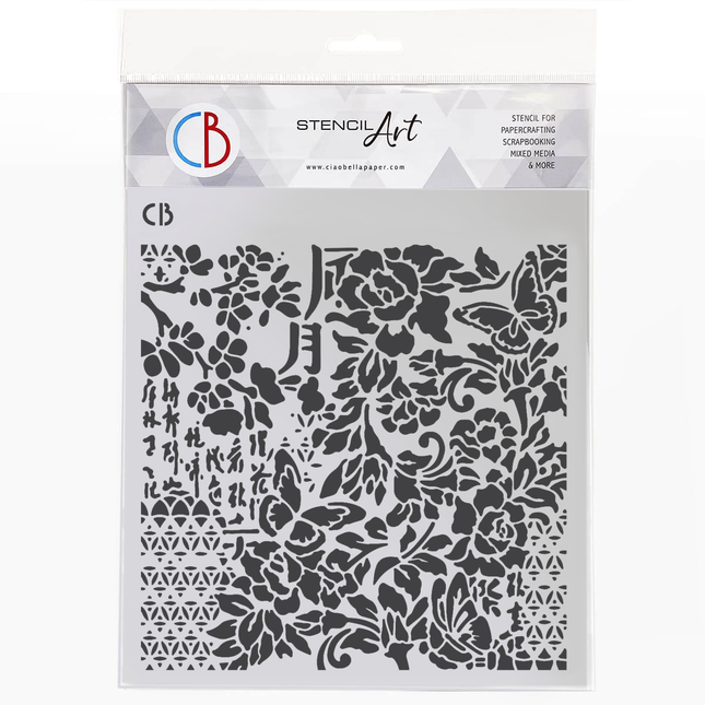 TEXTURSCHABLONE 8"X8" HARMONISCHES BLÜHEN