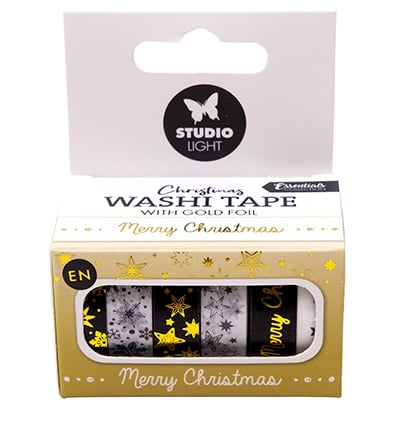 SL Washi Tape Schwarz/Weiß - EN - Gold Essentials Nr. 22