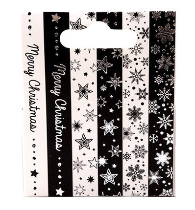 SL Washi Tape Schwarz/Weiß - EN - Silber Essentials Nr. 23