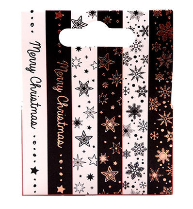 SL Washi Tape Schwarz/Weiß - EN - Roségold Essentials Nr. 24