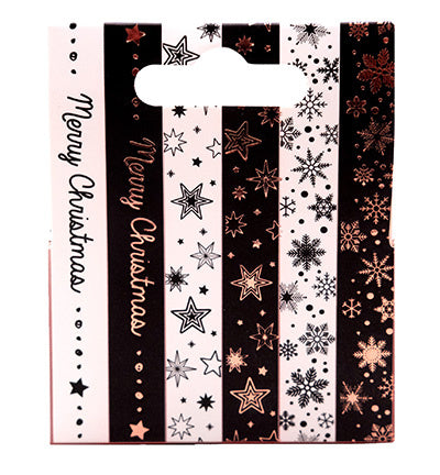 SL Washi Tape Schwarz/Weiß - EN - Roségold Essentials Nr. 24
