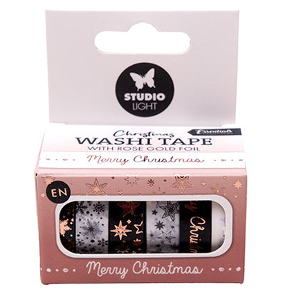 SL Washi Tape Schwarz/Weiß - EN - Roségold Essentials Nr. 24
