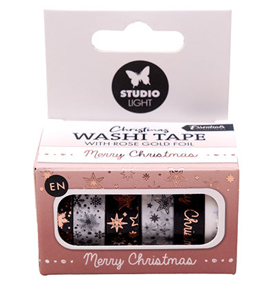 SL Washi Tape Schwarz/Weiß - EN - Roségold Essentials Nr. 24