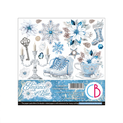 ELEGANCE OF BLUE FUSSY CUT PAD 6"X6" 24/PKG