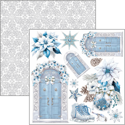 ELEGANCE OF BLUE FUSSY CUT PAD 6"X6" 24/PKG