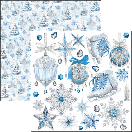 ELEGANCE OF BLUE FUSSY CUT PAD 6"X6" 24/PKG
