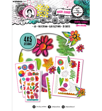 ABM Washi Stickerbögen Bunte Elemente Signature Collection Nr.28