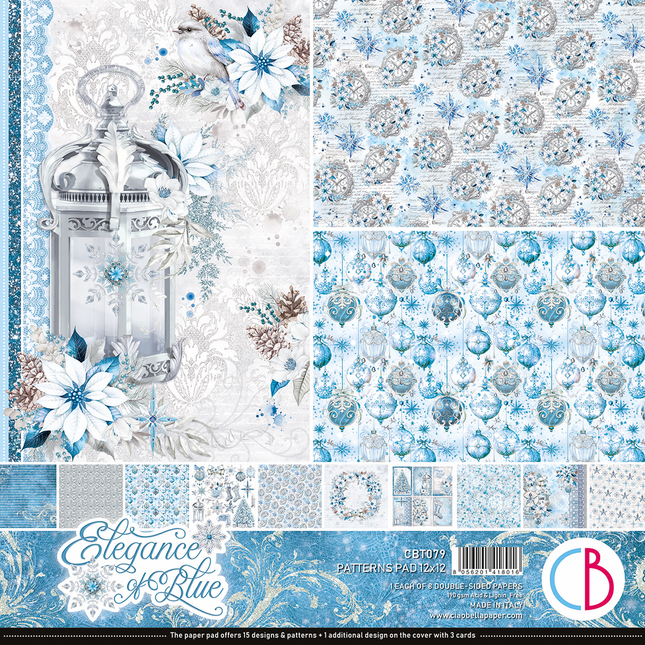 ELEGANCE OF BLUE MUSTER PAD 12"X12" 8/PKG