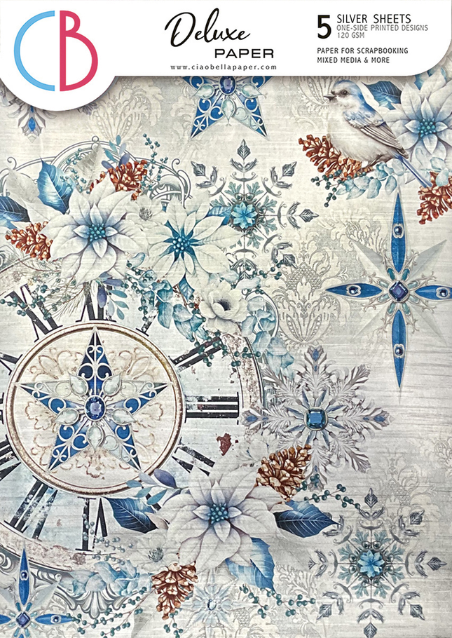DELUXE ELEGANCE OF BLUE PAPIER SILBER A4 5/PKG