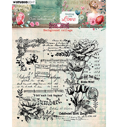 JMA Klarsichtstempel Hintergrund-Collage Sending You Love Nr. 797