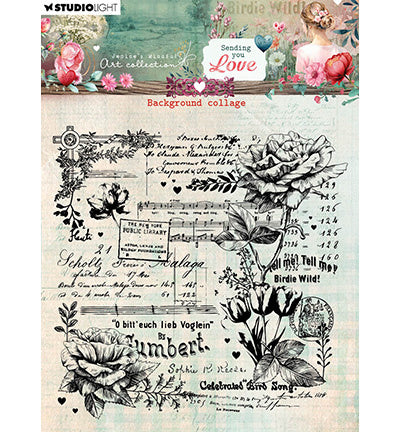 JMA Klarsichtstempel Hintergrund-Collage Sending You Love Nr. 797